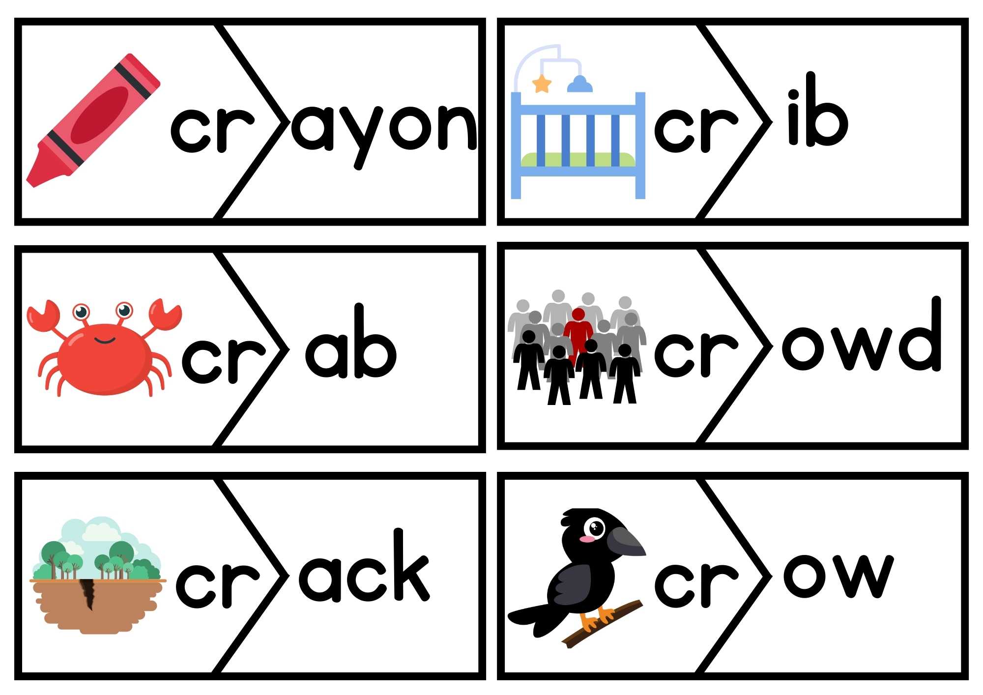 CR Beginning Blends Puzzle Match Phonics Set 1